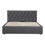 Κρεβάτι διπλό Kamaho ύφασμα ανθρακί με αποθηκευτικό χώρο 160x200εκ