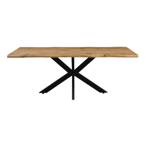 Tραπέζι Gilman  mdf σε sonoma απόχρωση και μαύρο μεταλλικό πόδι 200x100x75εκ