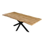 Tραπέζι Gilman  mdf σε sonoma απόχρωση και μαύρο μεταλλικό πόδι 200x100x75εκ
