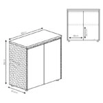 Ντουλάπι γραφείου χαμηλό επαγγελματικό Oscar καρυδί-ανθρακί 80x40x80εκ