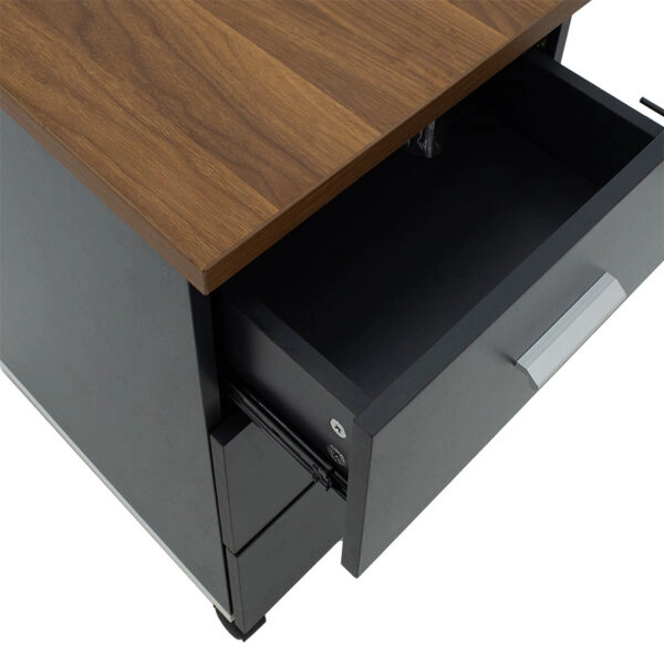 Συρταριέρα επαγγελματική τροχήλατη Oscar  3ων συρταριών καρυδί-ανθρακί 40x48x63εκ