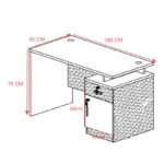 Γραφείο εργασίας επαγγελματικό Oscar  σε καρυδί-ανθρακί απόχρωση 180x90x76εκ