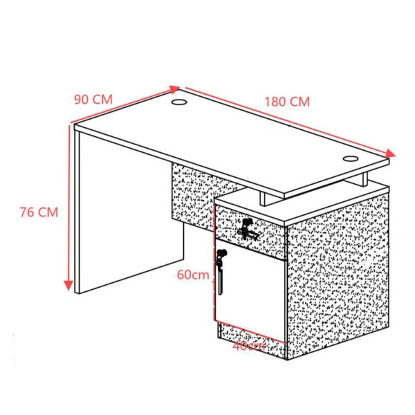 Γραφείο εργασίας επαγγελματικό Oscar  σε καρυδί-ανθρακί απόχρωση 180x90x76εκ