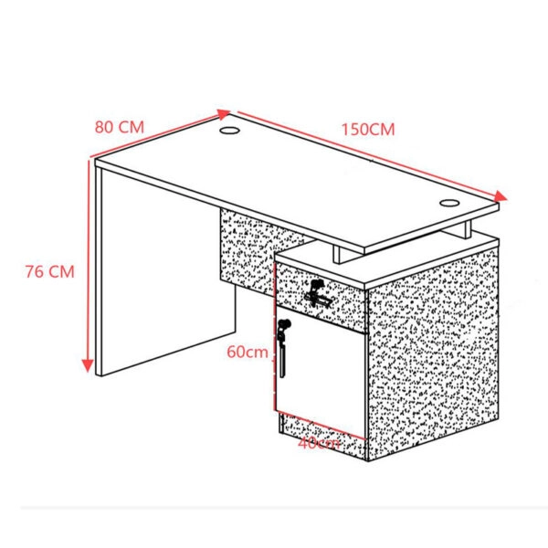 Γραφείο εργασίας επαγγελματικό Oscar  σε καρυδί-ανθρακί απόχρωση 150x80x76εκ