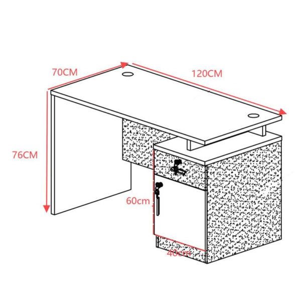 Γραφείο εργασίας επαγγελματικό Oscar  σε καρυδί-ανθρακί απόχρωση 120x70x76εκ