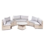 Artekko Tbilisi Σαλόνι Κήπου Rattan σε Μπεζ Απόχρωση Σετ 6 Τεμάχια