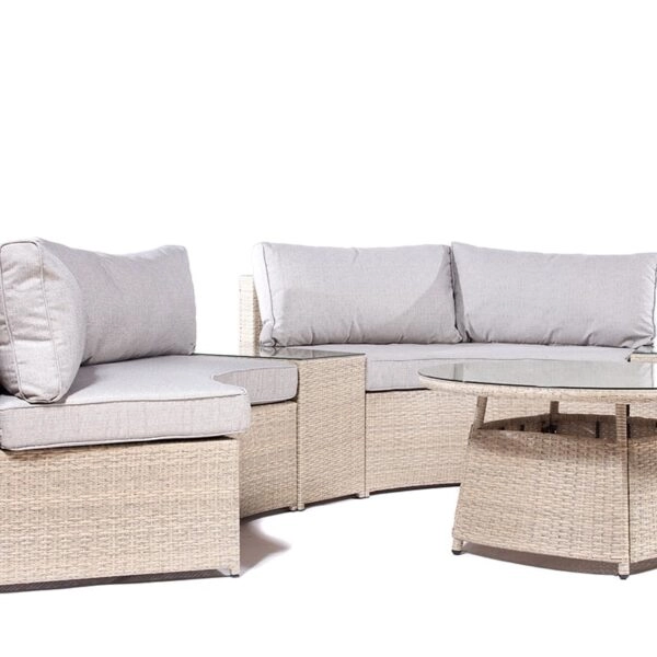 Artekko Tbilisi Σαλόνι Κήπου Rattan σε Μπεζ Απόχρωση Σετ 6 Τεμάχια