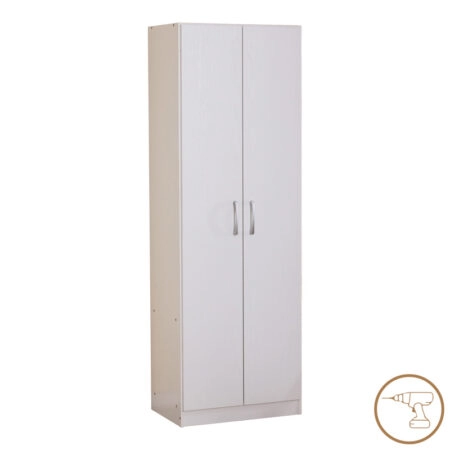 Ντουλάπα Jonar δίφυλλη λευκό χρώμα μελαμίνης 60x42x180εκ