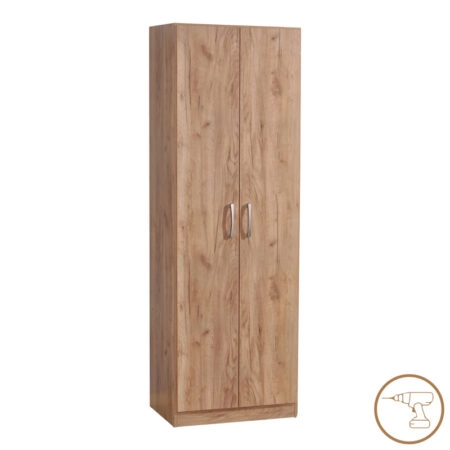Ντουλάπα Jonar δίφυλλη oak μελαμίνης 60x42x180εκ