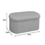 Σκαμπό-μπαούλο Otto ύφασμα μπουκλέ σε κρεμ-ivory απόχρωση 76x38x38εκ