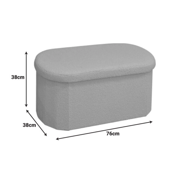 Σκαμπό-μπαούλο Otto ύφασμα μπουκλέ σε κρεμ-ivory απόχρωση 76x38x38εκ