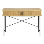 Γραφείο εργασίας Scandi  MDF/Metal σε φυσική απόχρωση με μεταλλικά μαύρα πόδια 120x60x76,5εκ