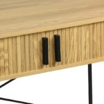 Γραφείο εργασίας Scandi  MDF/Metal σε φυσική απόχρωση με μεταλλικά μαύρα πόδια 120x60x76,5εκ