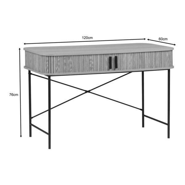 Γραφείο εργασίας Scandi  MDF/Metal σε φυσική απόχρωση με μεταλλικά μαύρα πόδια 120x60x76,5εκ
