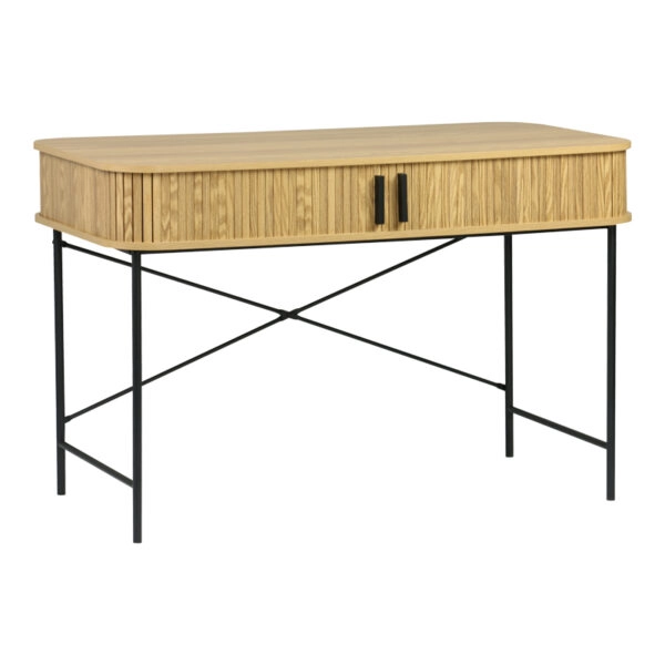 Γραφείο εργασίας Scandi  MDF/Metal σε φυσική απόχρωση με μεταλλικά μαύρα πόδια 120x60x76,5εκ