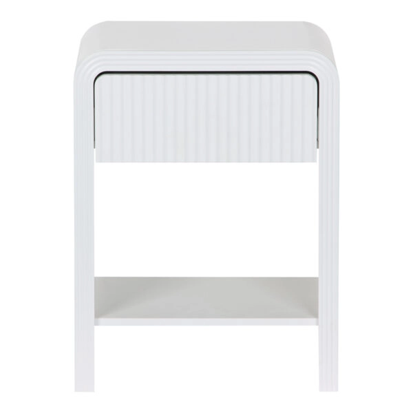 Κομοδίνο Zeplen  MDF σε λευκή απόχρωση 40x30x53εκ