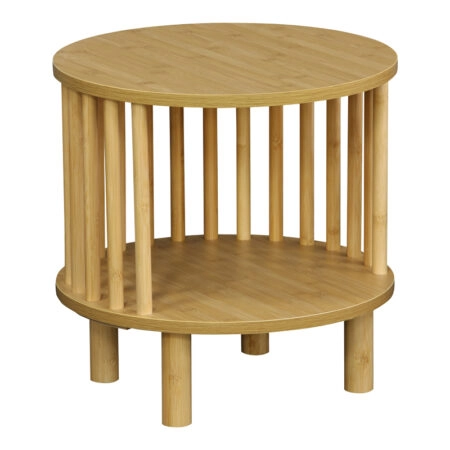 Κομοδίνο Nodial  MDF/Bamboo σε φυσική απόχρωση Φ40x40εκ