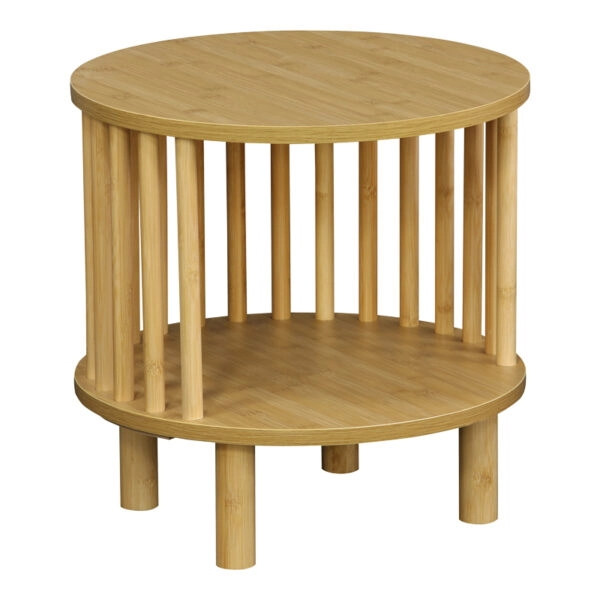 Κομοδίνο Nodial  MDF/Bamboo σε φυσική απόχρωση Φ40x40εκ
