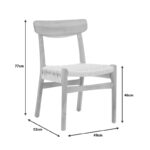 Καρέκλα Eaprine  φυσικό σχοινί-rubberwood 49x53x77εκ