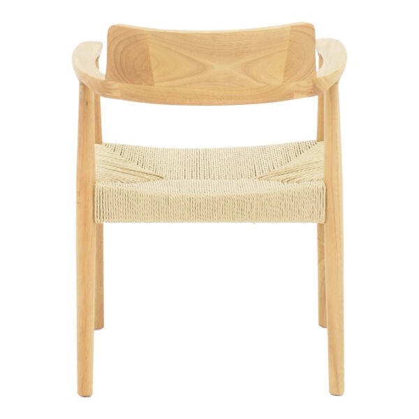 Πολυθρόνα Jojene rubberwood και σχοινί σε φυσική απόχρωση 58x54x79εκ