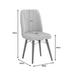 Καρέκλα Vespera I βελούδο γκρι-καρυδί πόδι