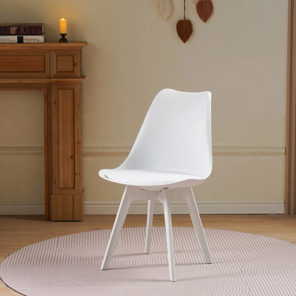 Καρέκλα Gaston I  PP-PU σε λευκή απόχρωση 48.5x53.5x81.5εκ