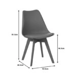 Καρέκλα Gaston I  PP-PU σε λευκή απόχρωση 48.5x53.5x81.5εκ