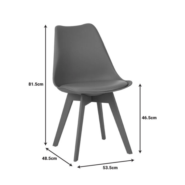 Καρέκλα Gaston I  PP-PU σε λευκή απόχρωση 48.5x53.5x81.5εκ
