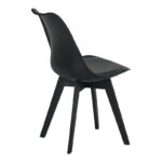 Καρέκλα Gaston I  PP-PU σε μαύρη απόχρωση 48.5x53.5x81.5εκ