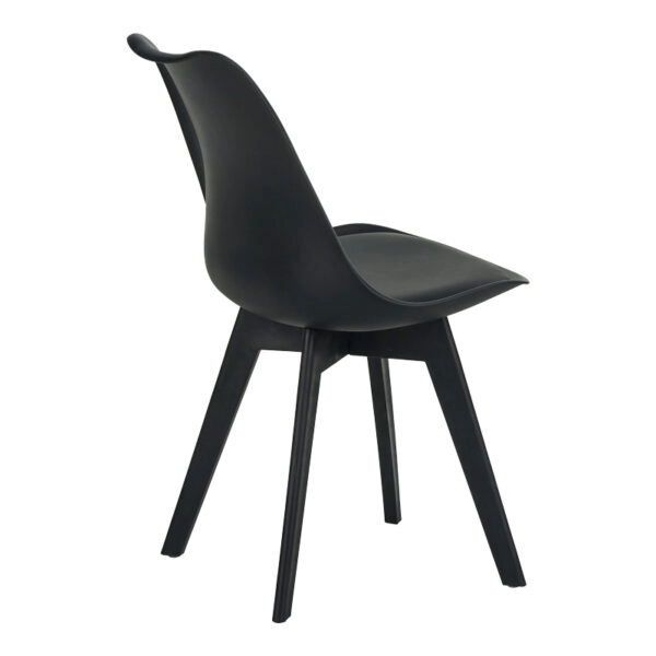 Καρέκλα Gaston I  PP-PU σε μαύρη απόχρωση 48.5x53.5x81.5εκ