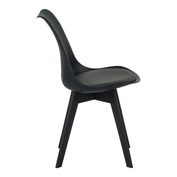 Καρέκλα Gaston I  PP-PU σε μαύρη απόχρωση 48.5x53.5x81.5εκ