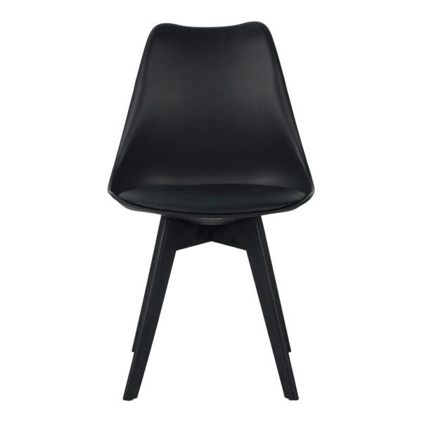 Καρέκλα Gaston I  PP-PU σε μαύρη απόχρωση 48.5x53.5x81.5εκ