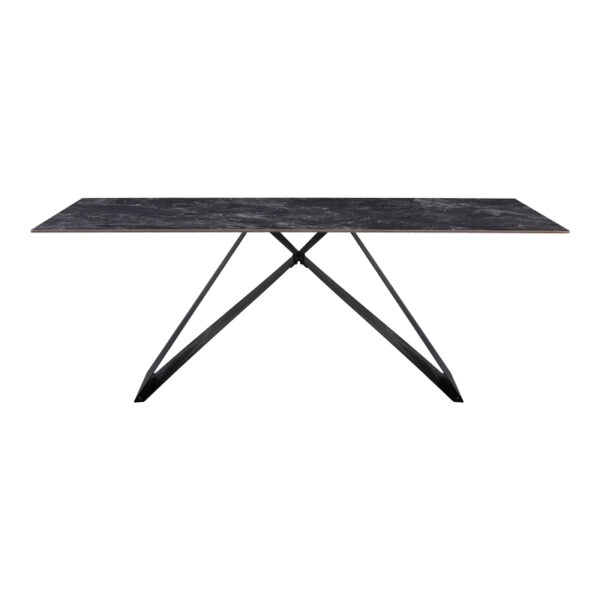 Τραπέζι Meja  Sintered stone μαύρο με μεταλλικά πόδια σε μαύρη απόχρωση 200x100x76εκ