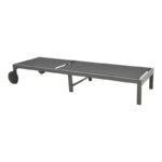 Ξαπλώστρα Mailo  ανθρακί αλουμίνιο και textilene σε μαύρη απόχρωση 71x206x30εκ