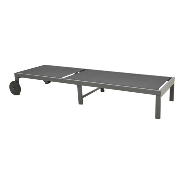 Ξαπλώστρα Mailo  ανθρακί αλουμίνιο και textilene σε μαύρη απόχρωση 71x206x30εκ