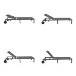 Ξαπλώστρα Mailo  ανθρακί αλουμίνιο και textilene σε μαύρη απόχρωση 71x206x30εκ