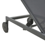 Ξαπλώστρα Mailo  ανθρακί αλουμίνιο και textilene σε μαύρη απόχρωση 71x206x30εκ