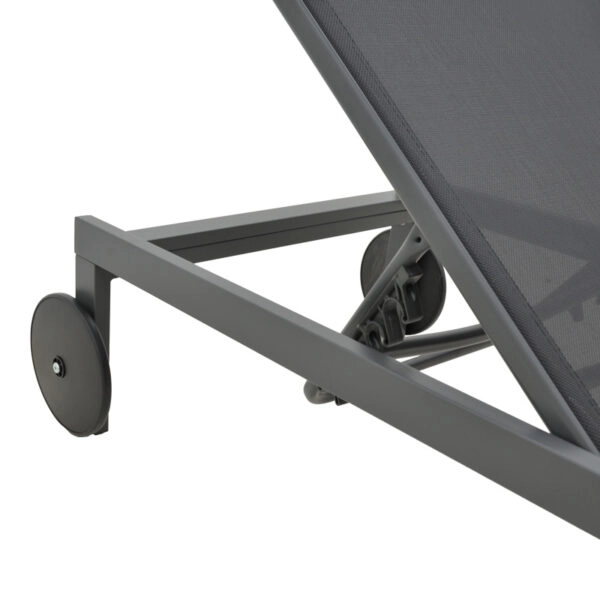 Ξαπλώστρα Mailo  ανθρακί αλουμίνιο και textilene σε μαύρη απόχρωση 71x206x30εκ