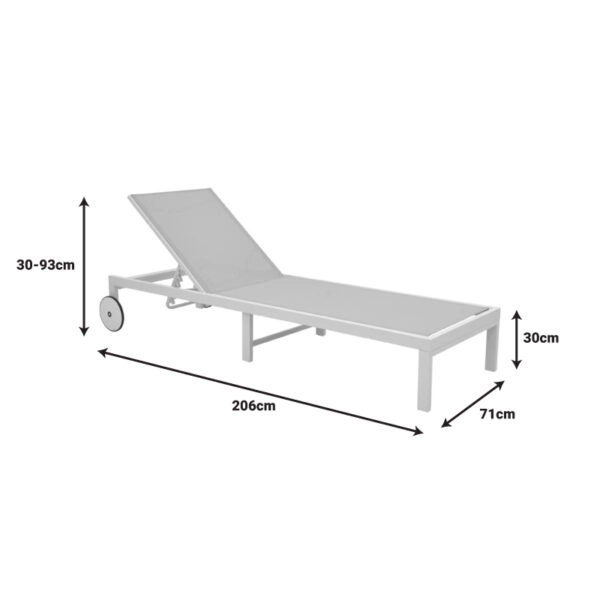 Ξαπλώστρα Mailo  ανθρακί αλουμίνιο και textilene σε μαύρη απόχρωση 71x206x30εκ