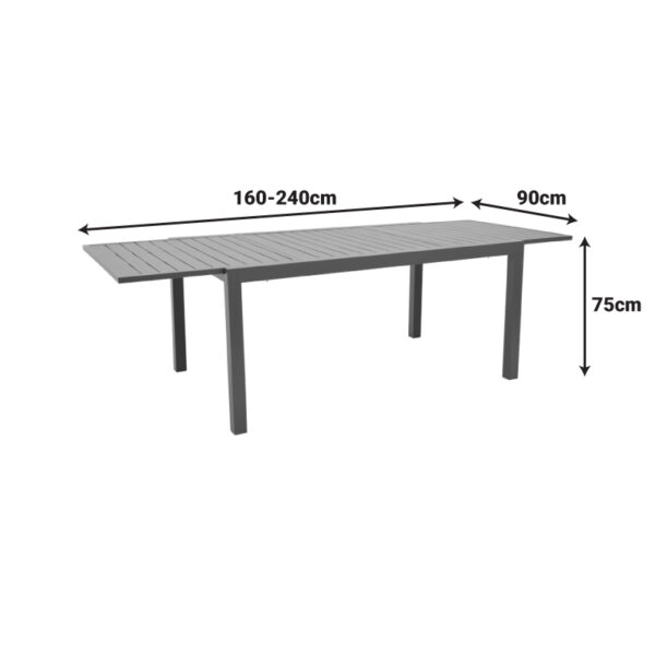 Τραπέζι επεκτεινόμενο Lafla  αλουμίνιο σε σαμπανιζέ απόχρωση 160-240x90x75εκ