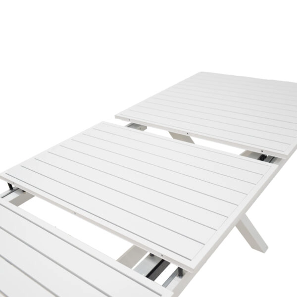 Τραπέζι επεκτεινόμενο Dagyn λευκό αλουμίνιο 180-240x90x76εκ