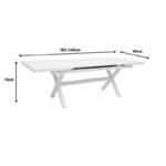 Τραπέζι επεκτεινόμενο Dagyn λευκό αλουμίνιο 180-240x90x76εκ