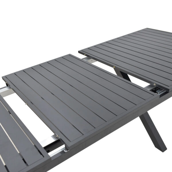 Τραπέζι επεκτεινόμενο Dagyn ανθρακί αλουμίνιο 180-240x90x76εκ