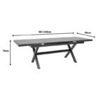 Τραπέζι επεκτεινόμενο Dagyn ανθρακί αλουμίνιο 180-240x90x76εκ