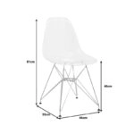Καρέκλα Adelle  PP διάφανο-inox πόδι 46x55x81εκ