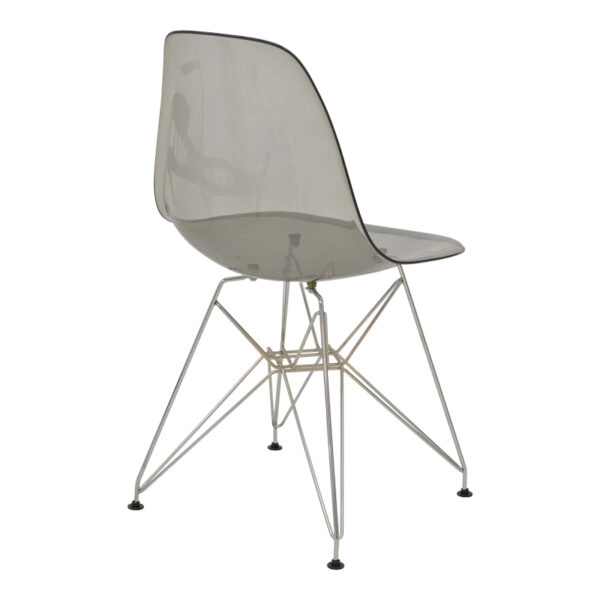 Καρέκλα Adelle PP διάφανο γκρι-inox πόδι 46x55x81εκ