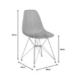 Καρέκλα Adelle PP διάφανο γκρι-inox πόδι 46x55x81εκ