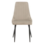 Καρέκλα Azori  γκρι-μπεζ βελούδο-πόδι μαύρο μέταλλο 49x55x85εκ