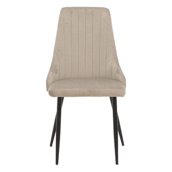 Καρέκλα Azori  γκρι-μπεζ βελούδο-πόδι μαύρο μέταλλο 49x55x85εκ