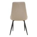 Καρέκλα Azori  γκρι-μπεζ βελούδο-πόδι μαύρο μέταλλο 49x55x85εκ